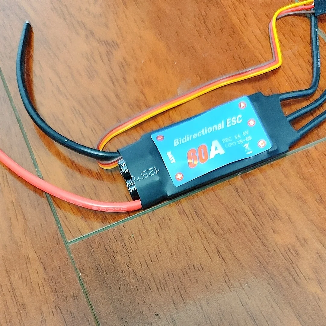Bidirectional Brushless ESC for Remote Control Ship, Pneumatic Underwater Propeller, 60A