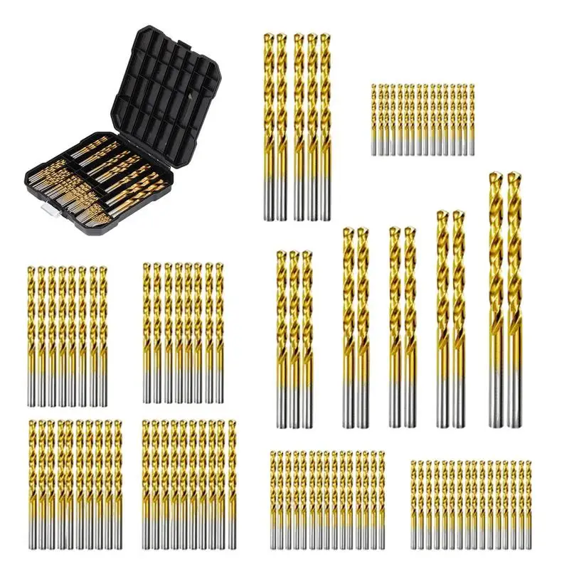 

Drill Bit Kit 99Pcs Spiral Saw Drill Bits Woodworking Tools High Speed Steel Drill Bit With Storage Case For Wood And Metal