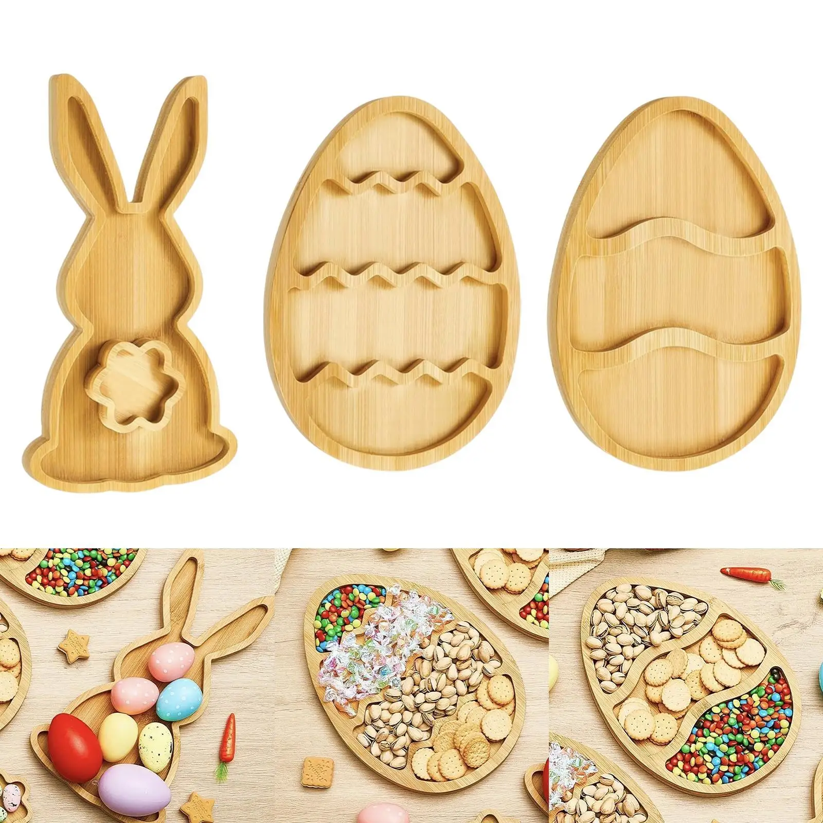 

Пасхальный деревянный поднос для закусок, тарелка для закусок для вечеринок, праздничных встреч, фермерского дома