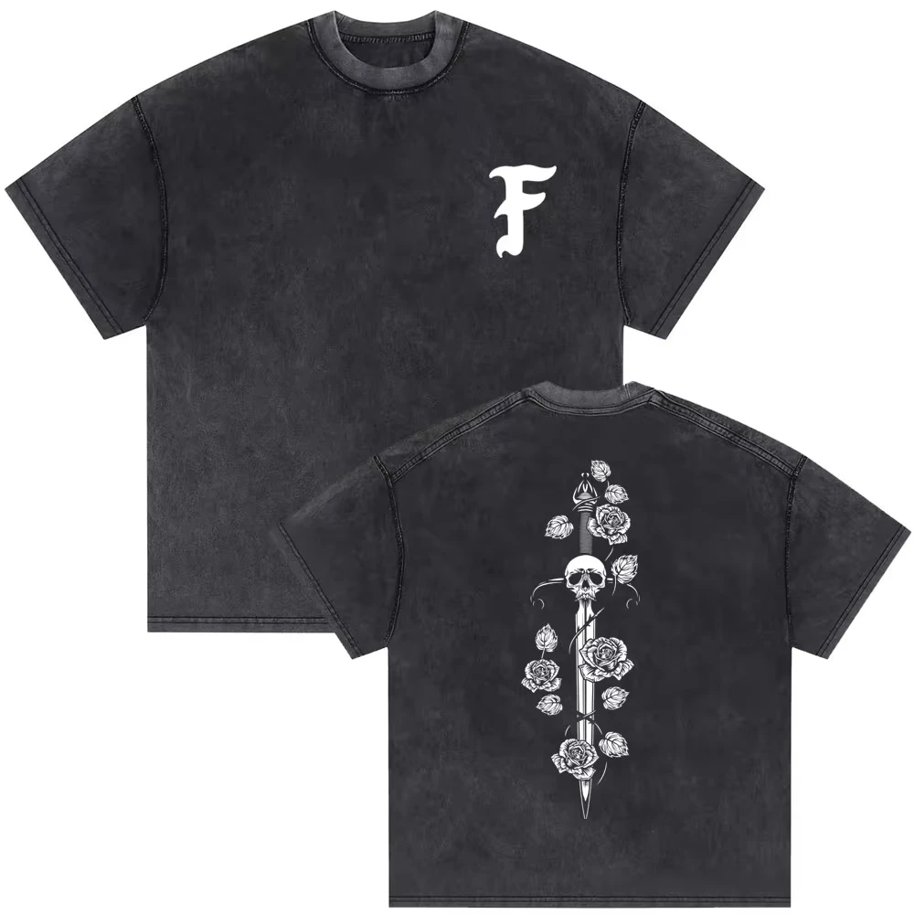 

Винтажная футболка Forward Observations Group с принтом скелета, унисекс, оверсайз, в стиле рок, уличная одежда, повседневные футболки для мужчин и женщин