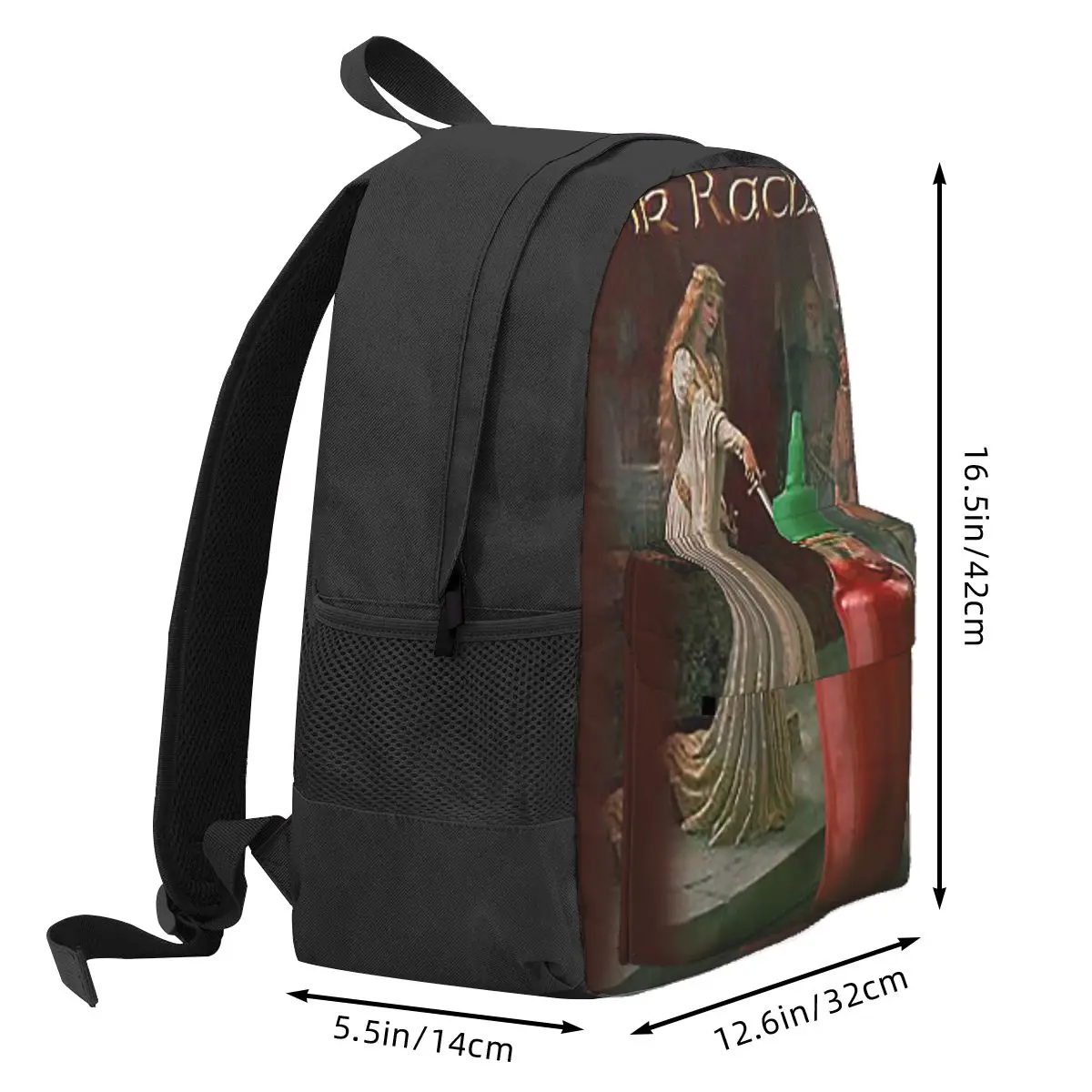 Sir Racha Sriracha Sauce Student Backpack School Bag Hiking Travel Daypack for Men Women Bookbag Shoulder Bags