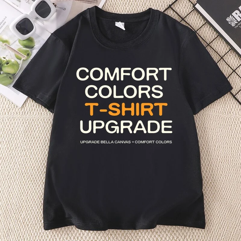 T-Shirt Upgrade Graphic T Shirts Unisex Round Neck Printed Cotton Short Sleeve Tshirts Streetwear Man Woman Clothing Tees