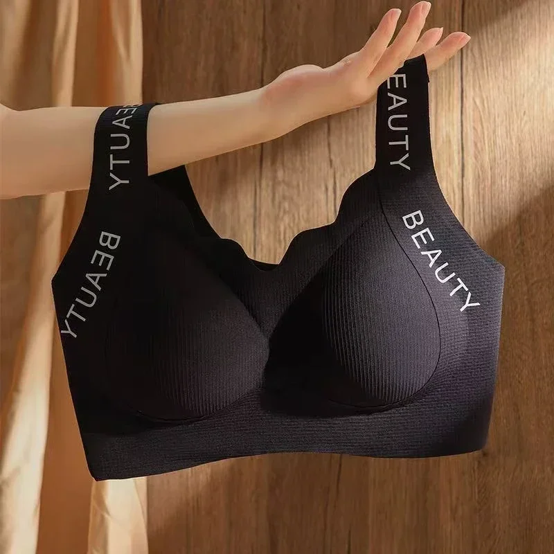 Women Seamless Wireless One-Piece Vest Bra Push Up Full Coverage Lingerie Lift Support Side Smoothing Underwear for Small Chest