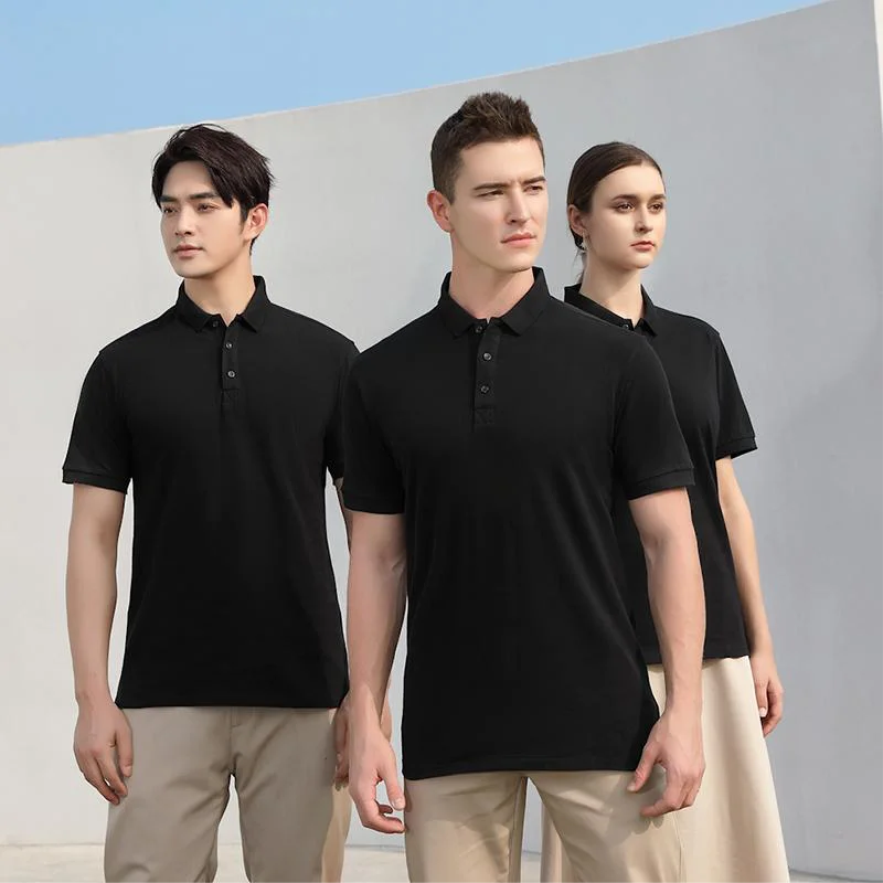 Polo à Manches Courtes pour Homme, 100% Coton, Broderie Personnalisée, Logo de la Société, Couleur Unie, Haute Qualité