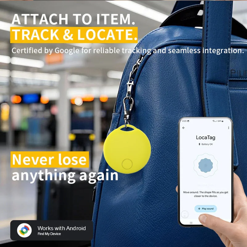 1/4 Pack New Air Tracker For Android Find My(Find Hub) Locator Keys Pets Cars Bags Finder for Samsung MI & Other Android Phones