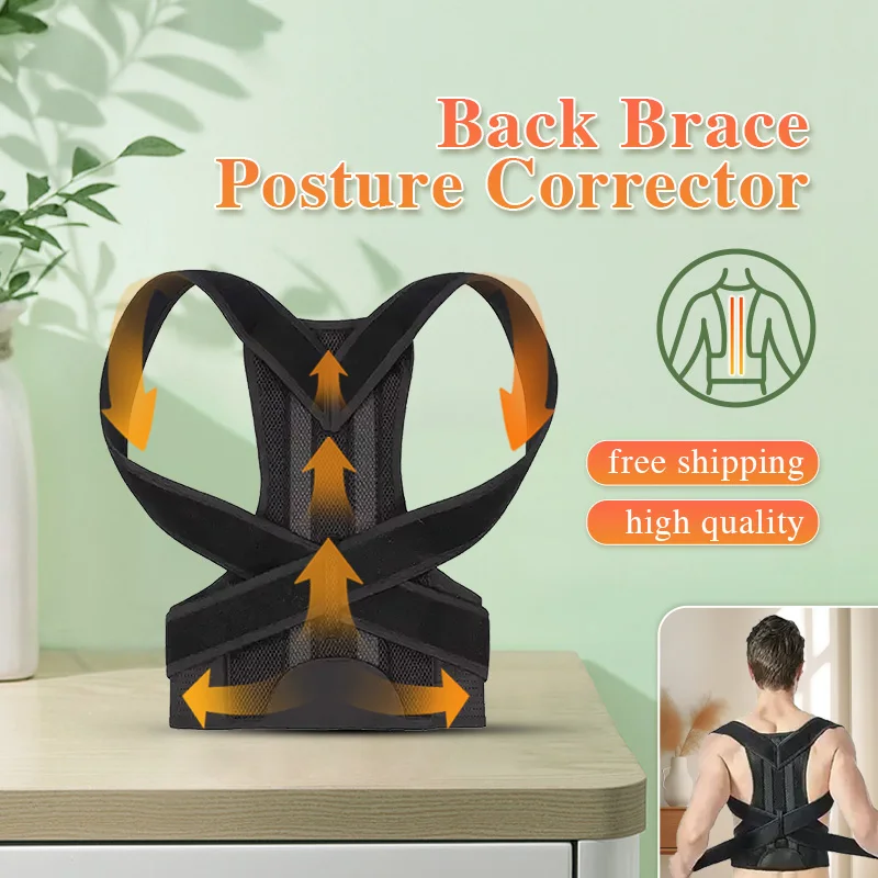 

2023 New Back Brace Posture Corrector Shoulder Support Belt Women Men Improve Spine Clavicle Pain Back Vest Posture Corset