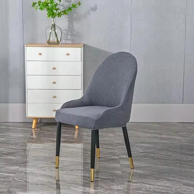 Home One-piece Dining Chair Protect Cover Curved Solid Color Chair Cover Hotel Banquet Wedding Decor All-inclusive Chair Cover