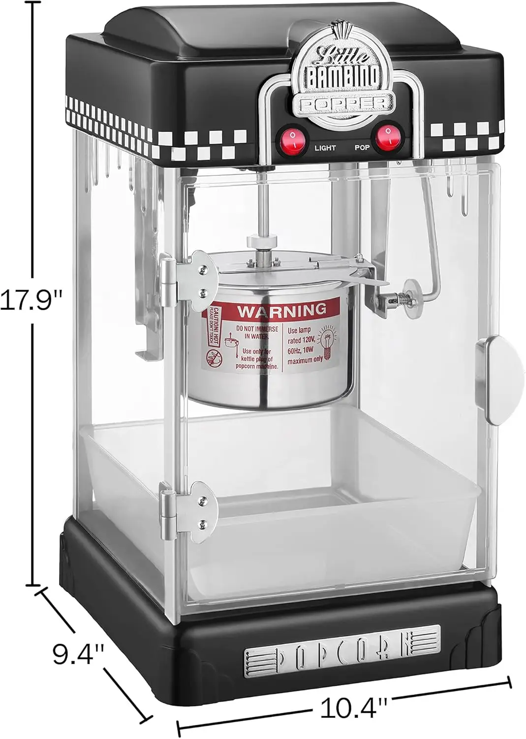 Great Northern Popcorn 83-DT5620 Northern Company GNP BlackGNP Little Bambino 2-1/2 أونصة آلة Popcorn Popper ذات الطراز القديم، 2. #2