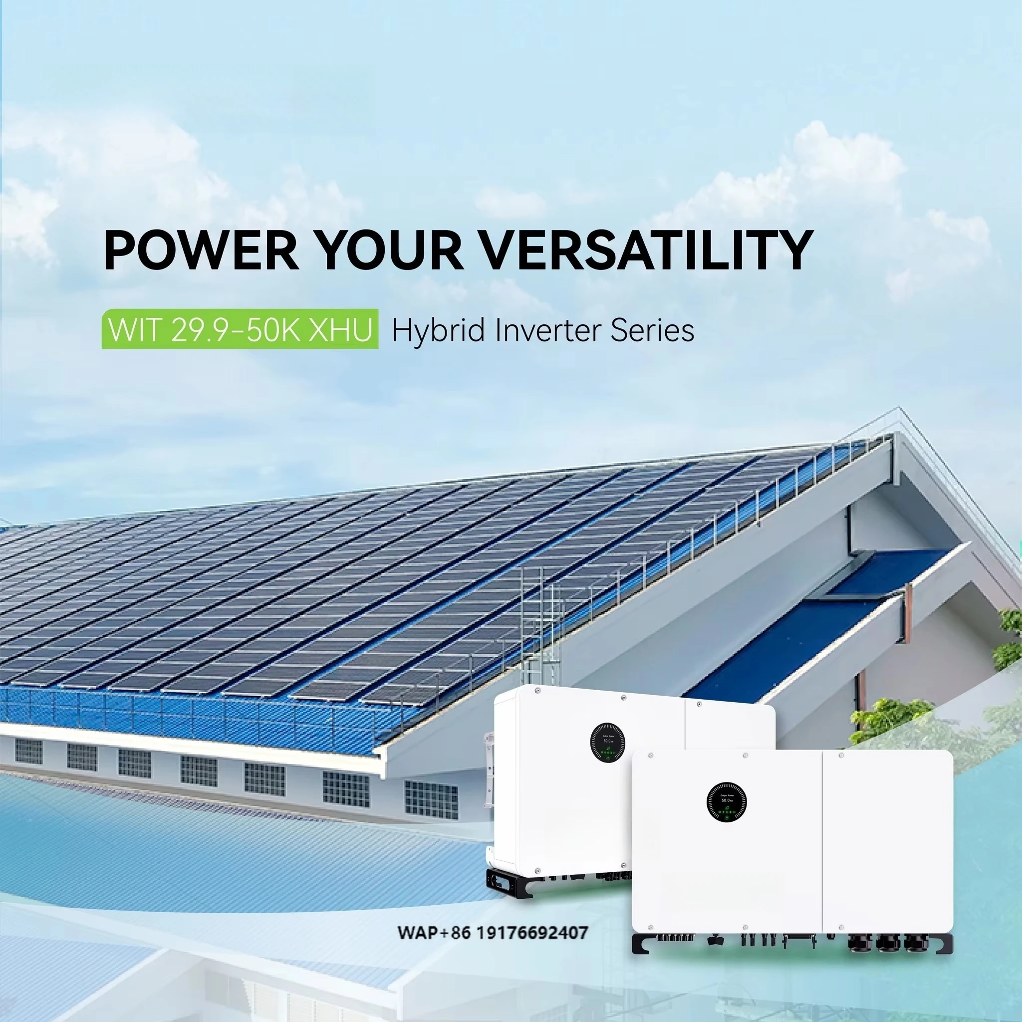 ‘Growatt Good Quality and Price WIT 30-50KXHU Three Phase Hybrid Inverter 30kw 36kw 40kw 50kw High Voltage Commercial Inverter