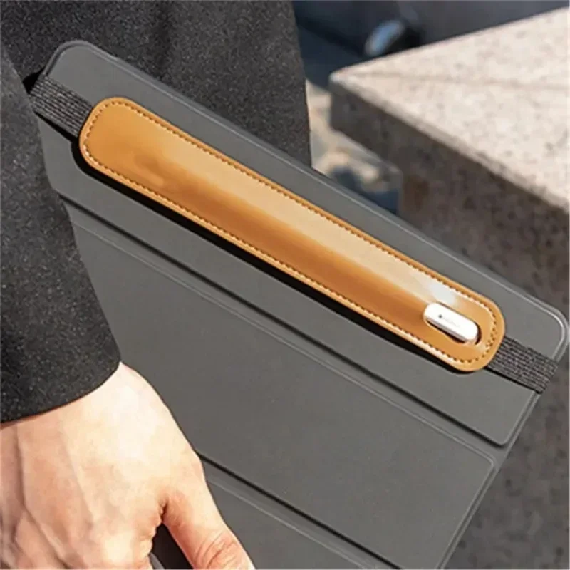 Business Simple PU Leather Capacitor Pen Case with Elastic Band for Ipad Portable Anti-lost Tablet Pen Bag Office Accessories