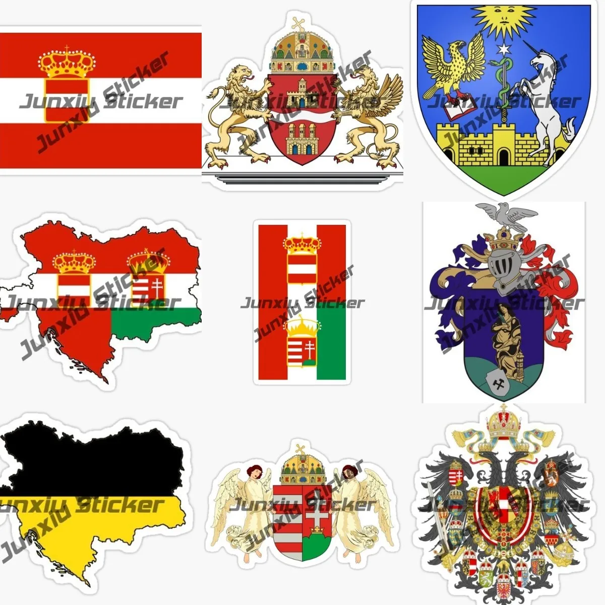 

Hungarian Budapest Round Flag Seal Sticker Ancient Hungary Debrecen Ajka Crest Bumper Window Waterproof Decal Exterior Decor