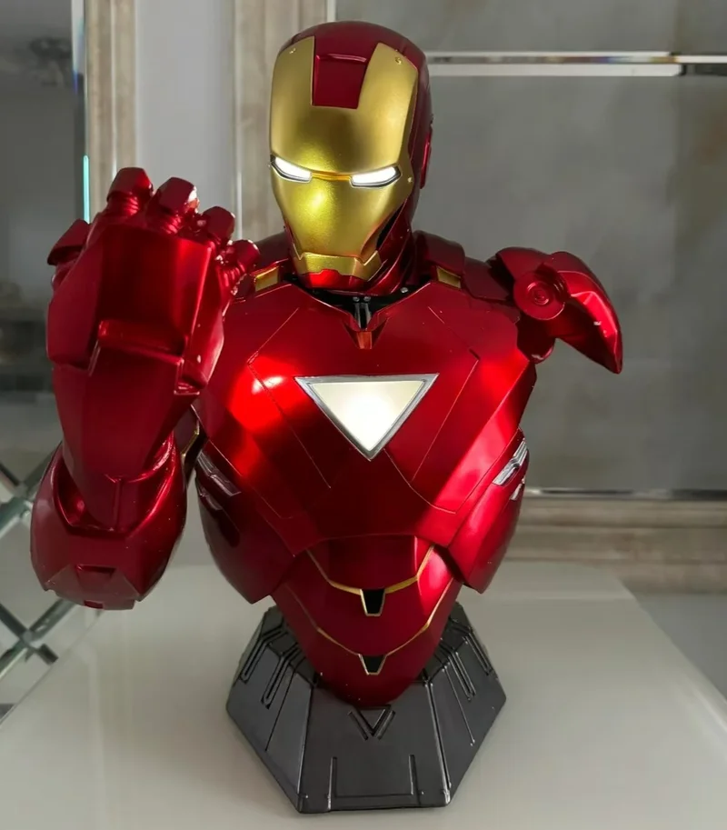 

Authentic Stock Iron Man Figurine 1/6 40cm Bust Mk6 Joint Immovable Doll Model Ornament Toy Avengers 4 Gift For Boyfriend Gift