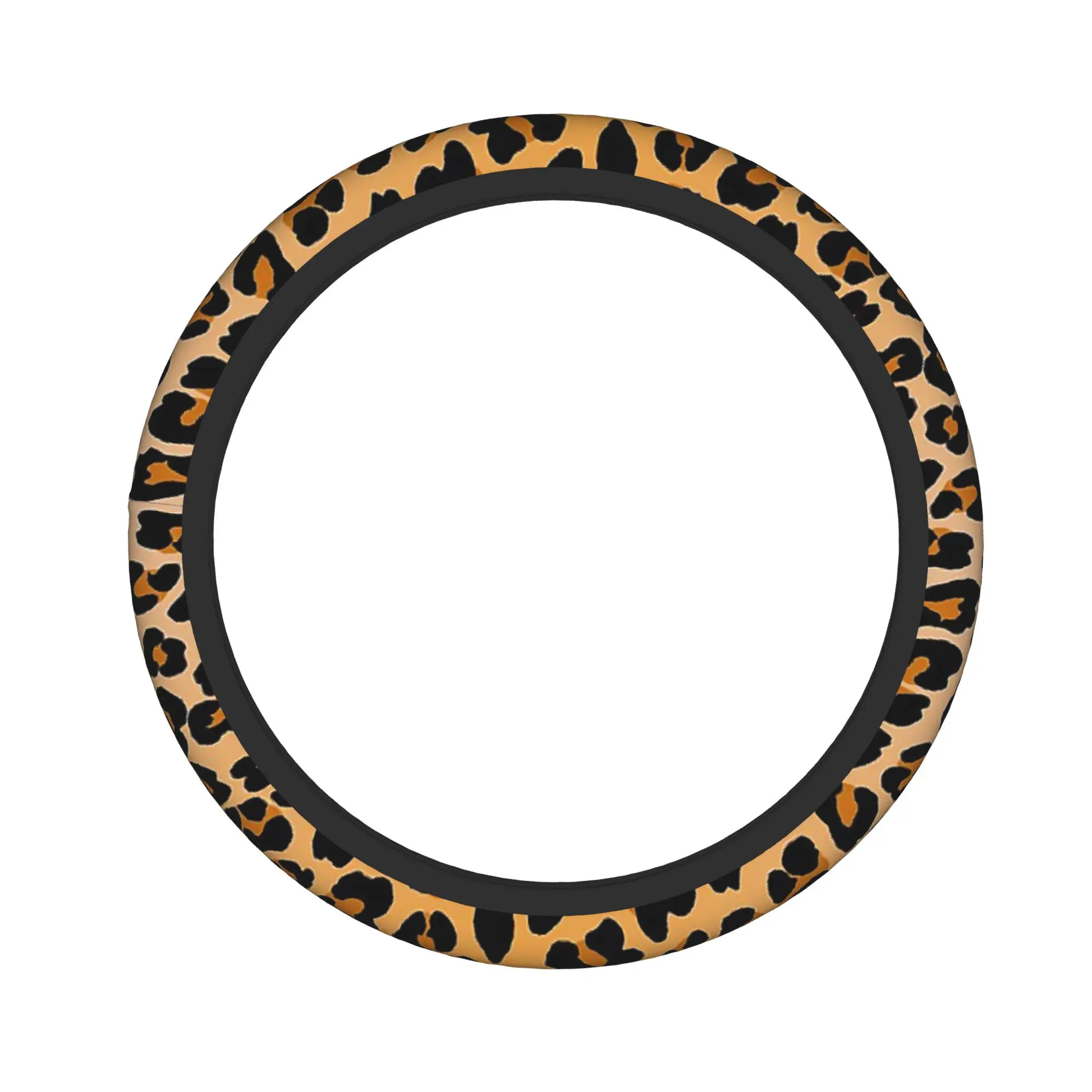 Leopard Print Car Steering Wheel Cover 38cm Universal  Auto Steering Wheel Protector Steering-Wheel Accessories