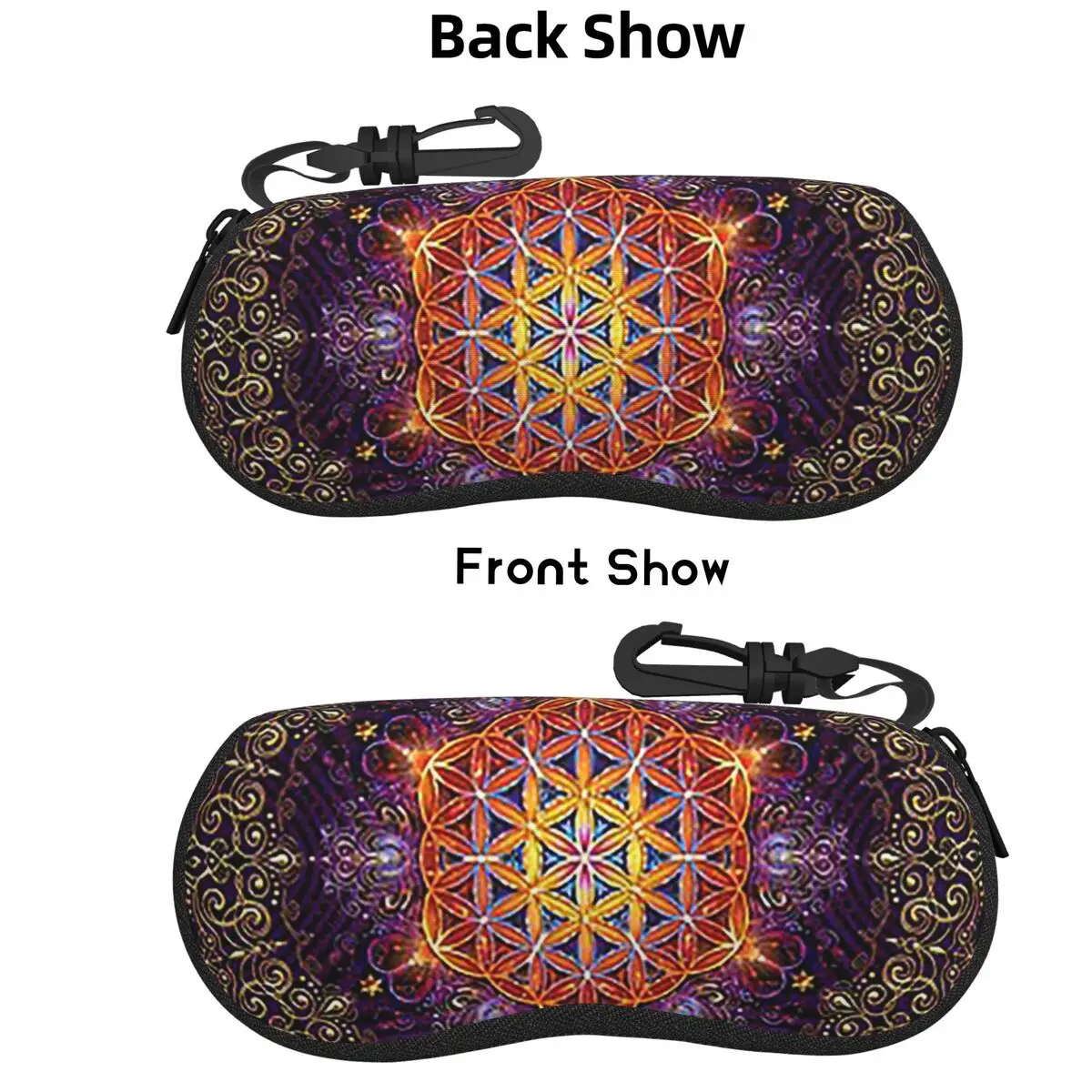 

Flower Of Life Golden Lace Mandala Shell Glasses Case Protective Sunglasses Box Women Men Soft Eyeglasses Bag Pouch