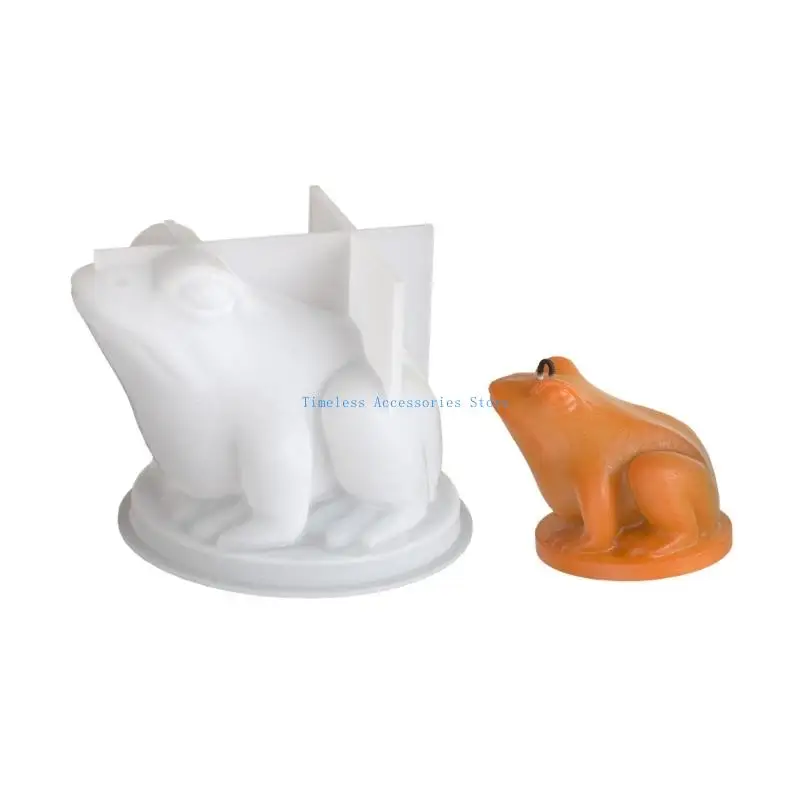 

97QE Reusable Sturdy Silicone Mould for Crafting Unique Frogs Shaped Holders Portable for Holiday Decoration