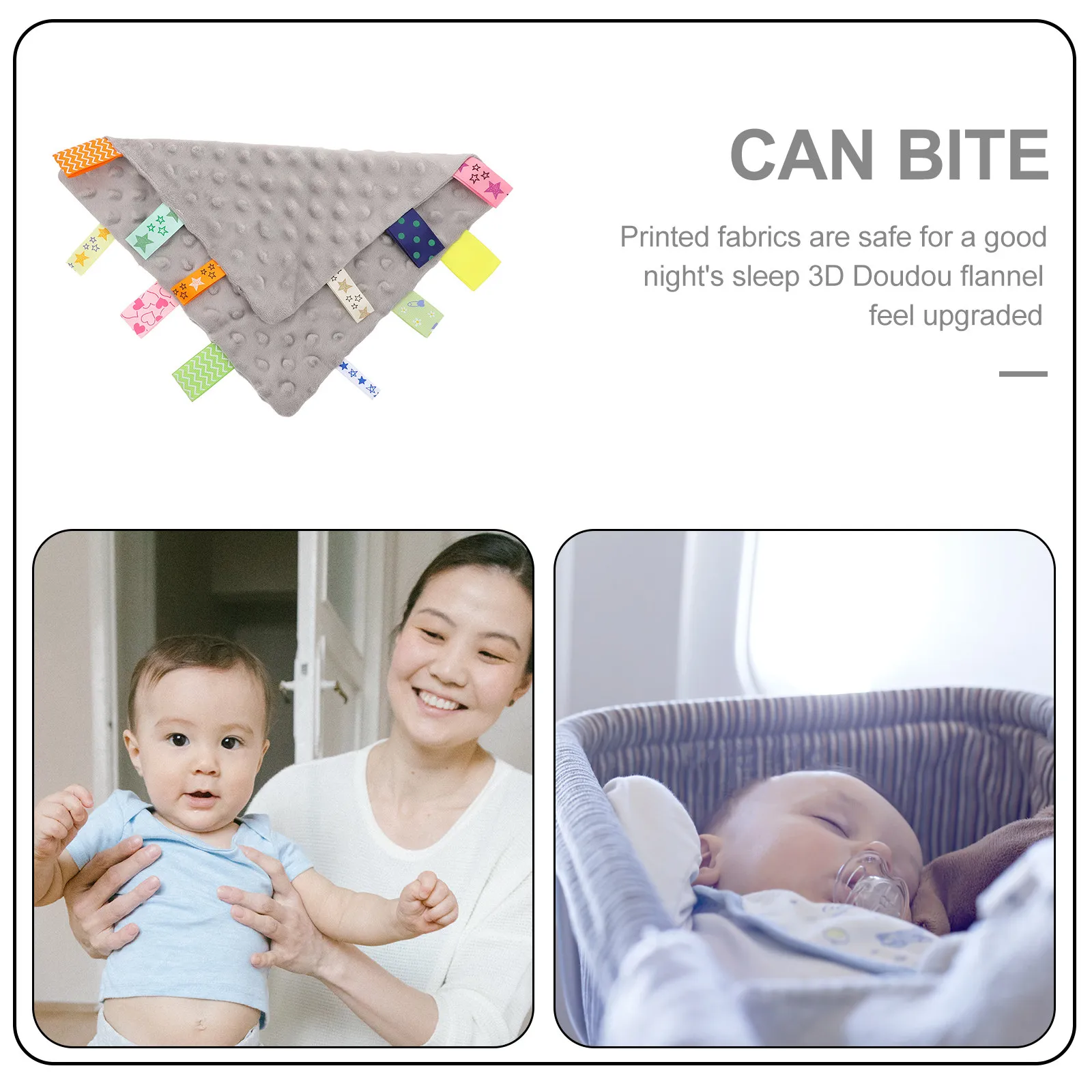 Baby Pacifying Appeasing Soothing Hanky Cartoon Tag Design Comfort Saliva Absorbent Towel Newborn Infant Nursing