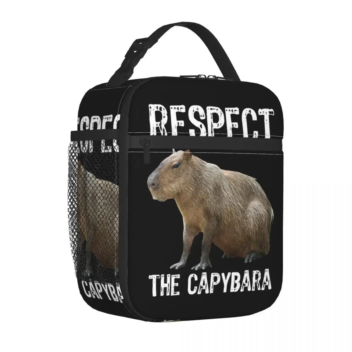 Respect The Capybara Insulated Lunch Bag Leakproof Meal Container Thermal Bag Tote Lunch Box Beach Picnic Girl Boy