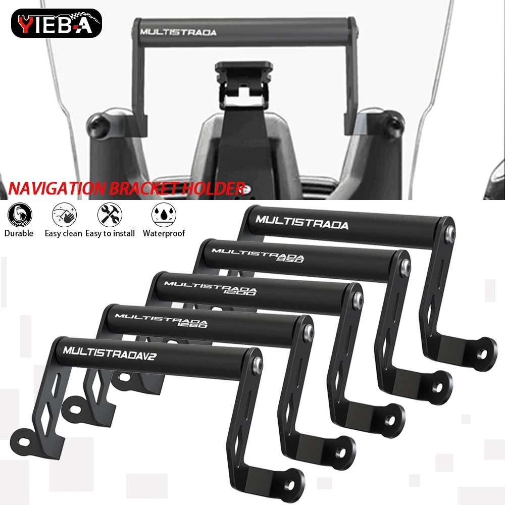 

For Ducati MULTISTRADA 950 950S 1200 1260 ENDURO 1200S V2 2015-2024 Motorcycle Navigation Bracket Holder GPS Phone Support Mount