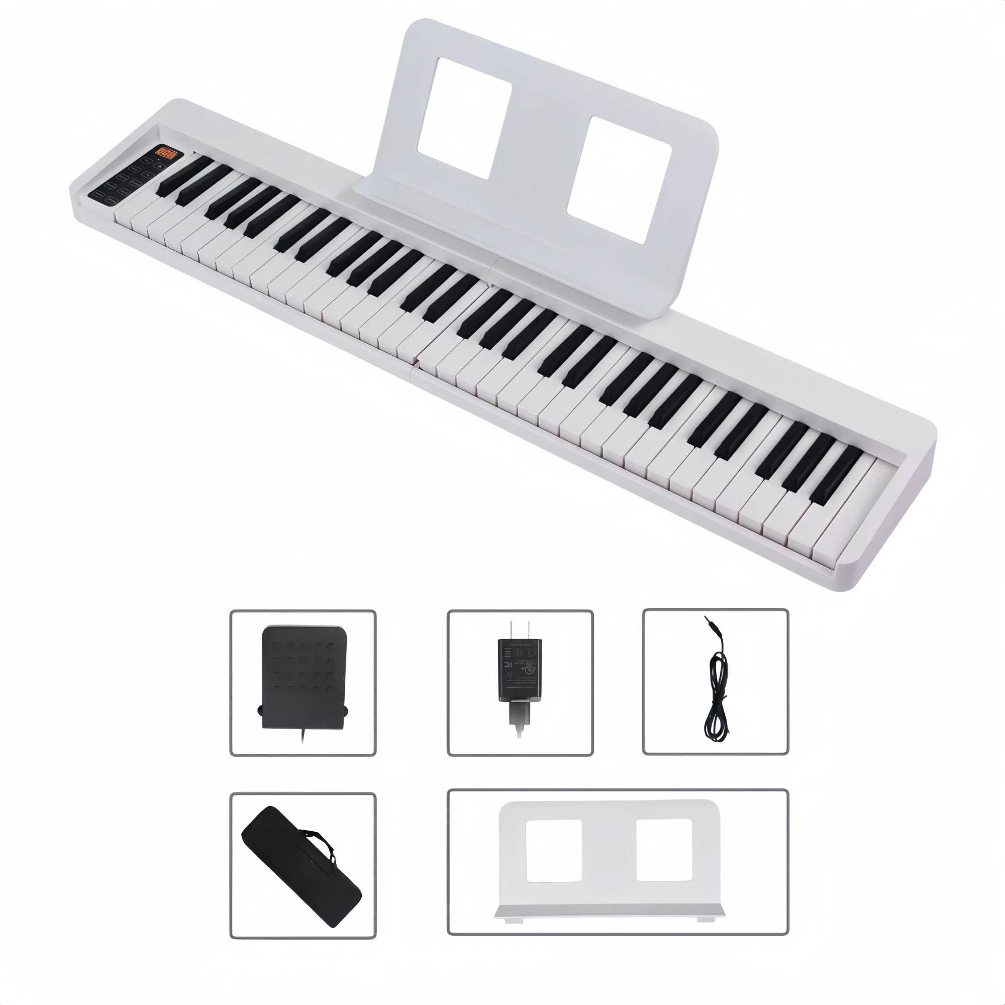 Miwayer 61 Key Foldable Piano Portable Beginner’s Home Keyboard Hand Roll Folding Adult Beginner Guide with Bluetooth MIDI USB