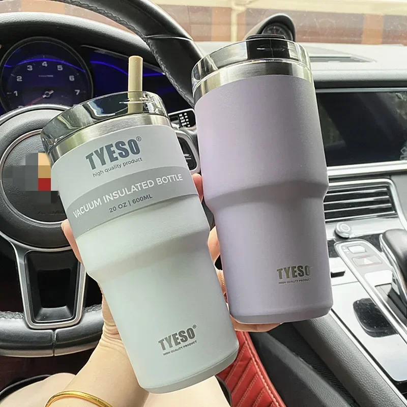 Creative Fashion 304 Stainless Steel Thermo Cup 600 & 890ml Coffee Mug Travel Water Cups with Straw Car Water Bottle