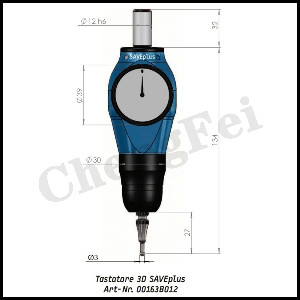 CNC Touch Probe Cnc 3d Edge Finder， Side Head Universal Positioning Probe Tool Tschorn Waterproof 3d Meter 00163b012