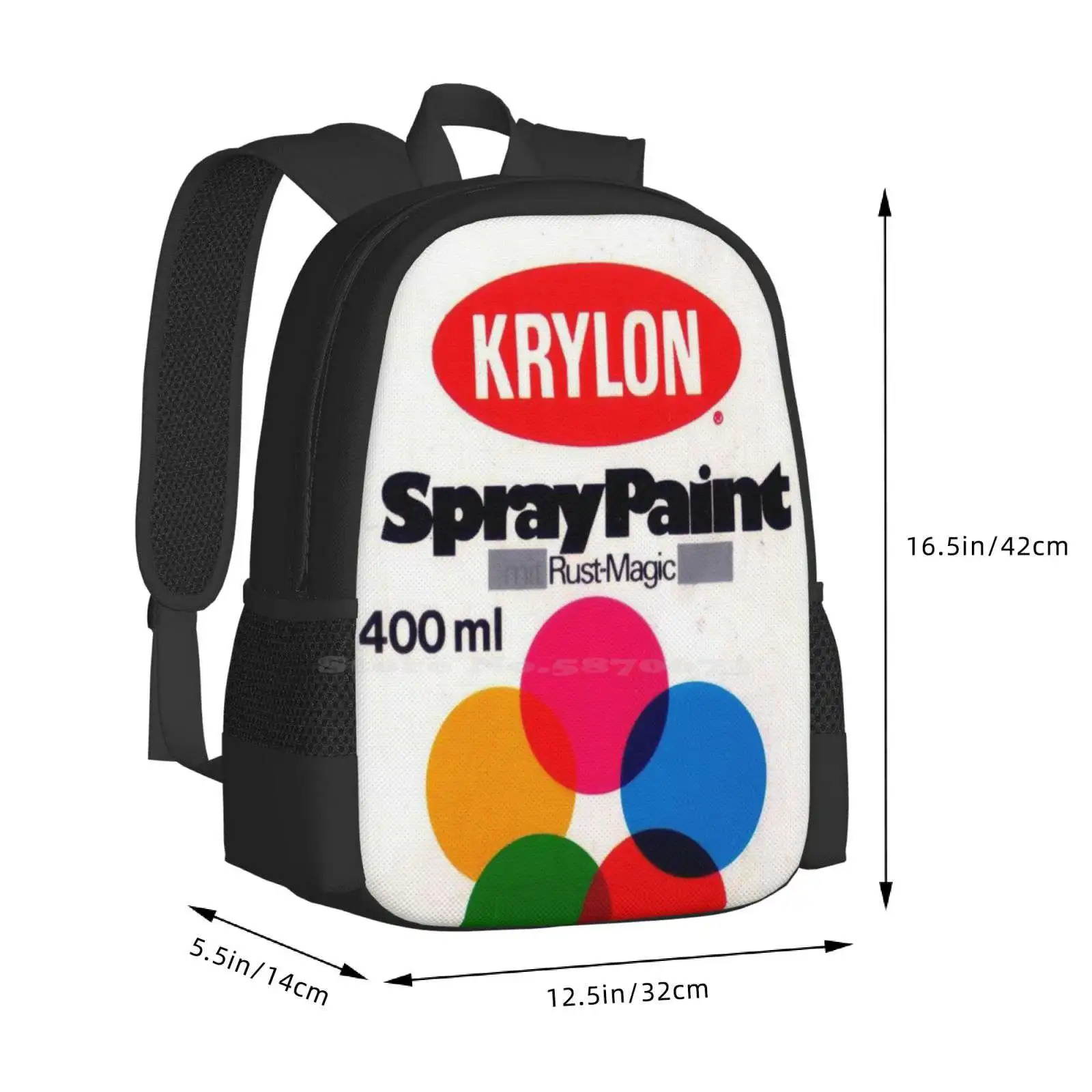 Krylon Vintage Pattern Design Bagpack School Bags Old Skool Krylon Graffiti Spray Paint Breakdancing Hip Hop Old Skool Paint