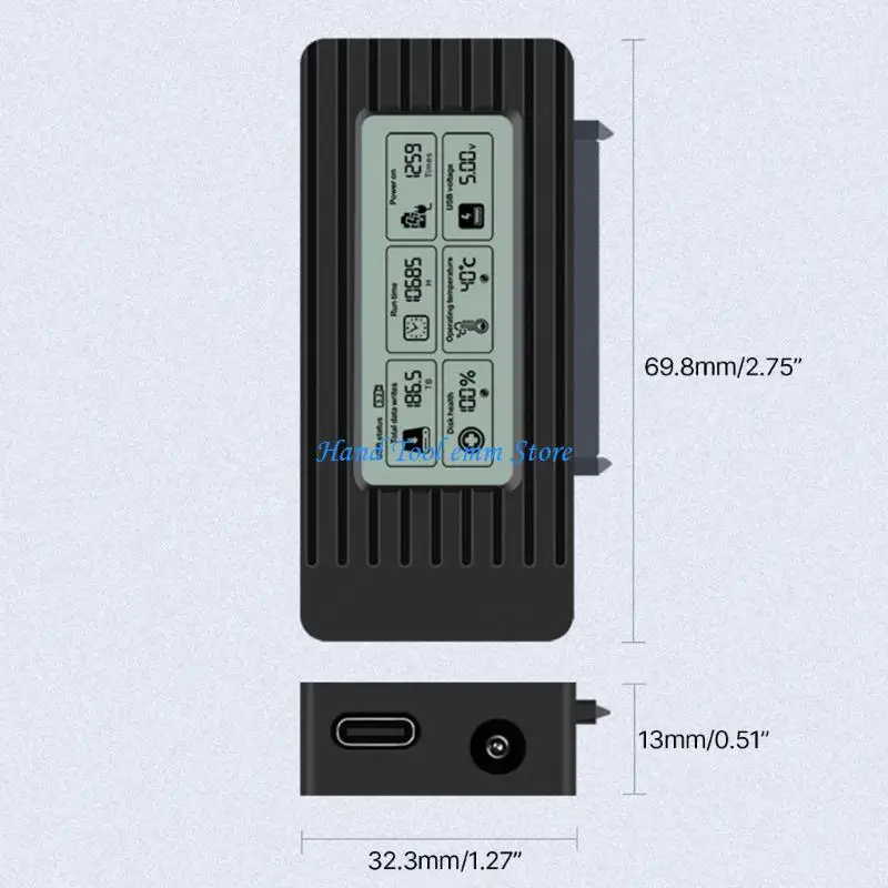 H37F USB3.1 TypeC HDDs Caddy Case Hard Drive Reader for 2.5 3.5 HDDs LED Display