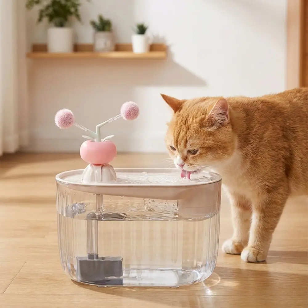 USB Powered Electric Cat Water Fountain Low-Noise Large Capacity Pet Water Dispenser Ultra Quiet Auto Recirculate Filtering