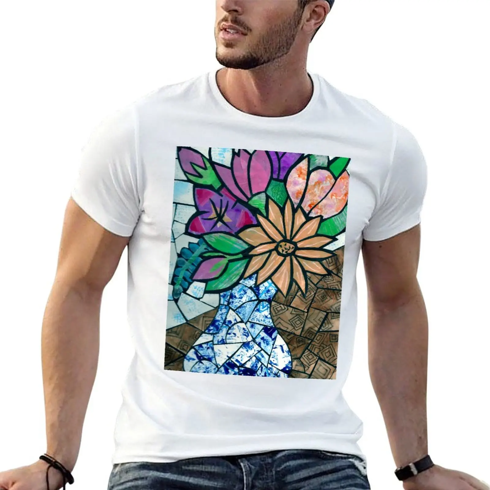 

Floral Mosaic Collage by Nancy Salus T-Shirt cotton tshirt 100% t shirt personalised t shirt man designer T-shirt
