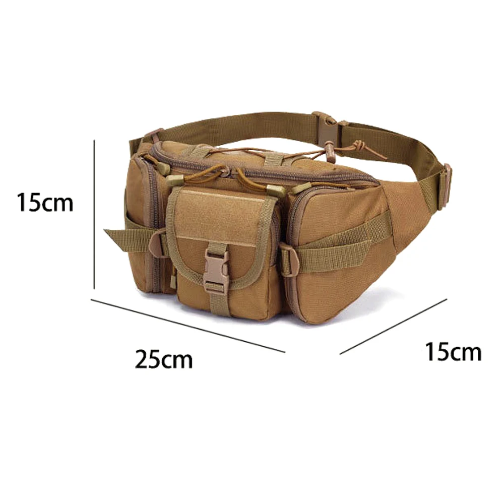 Tactical Outdoor Nylon Waist Bag Fashionable and Multifunctional Slanted Chest Bag, Large-Capacity Multi-Compartment Waist Packs