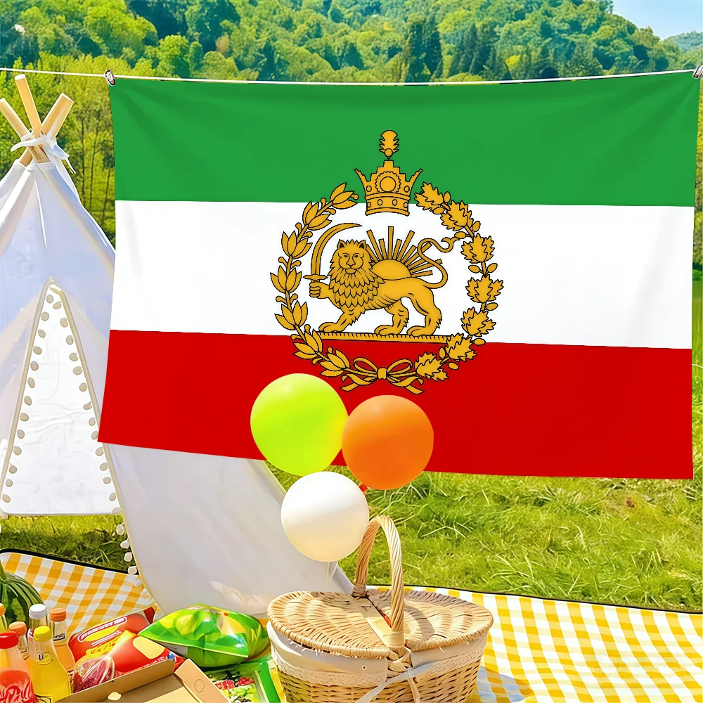 Iran Historic Lion Crown Flag Suitable For Birthday Parties Living Room Bedroom And Outdoor Camping Decorations