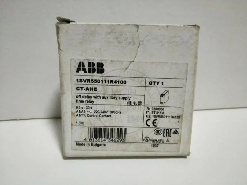 Original ABB time relay power-off delay CT-AHE 220-240VAC 30-300S CT-AHE