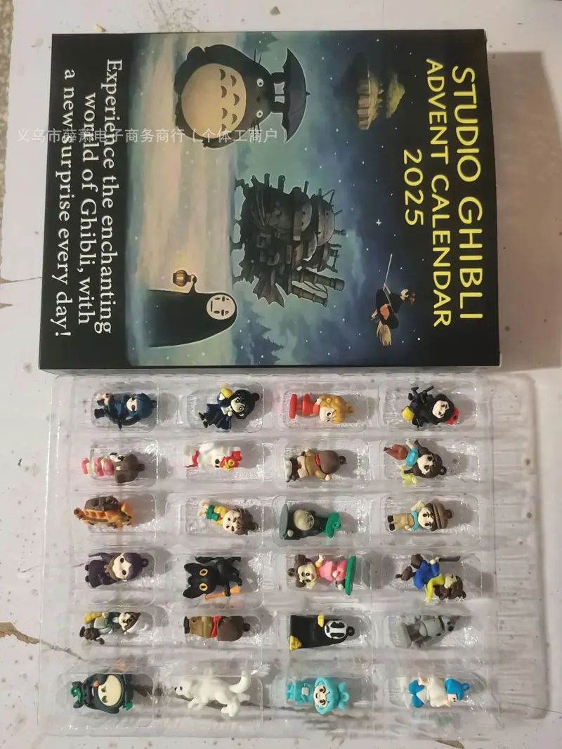 2025 New Classic Studio Ghibli Anime Christmas Advent Calendar Toy Figure Cosplay Accessories Trendy Countdown Blind Box