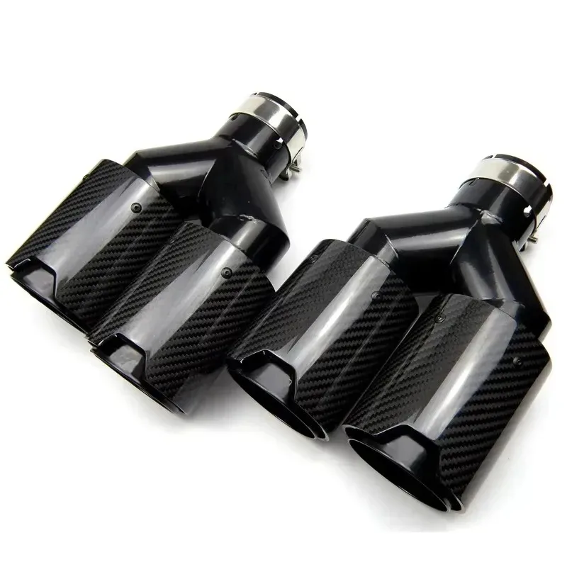 Suitable for series models Dual carbon fiber black stainless steel universal high-performance exhaust pipe muffler fittings