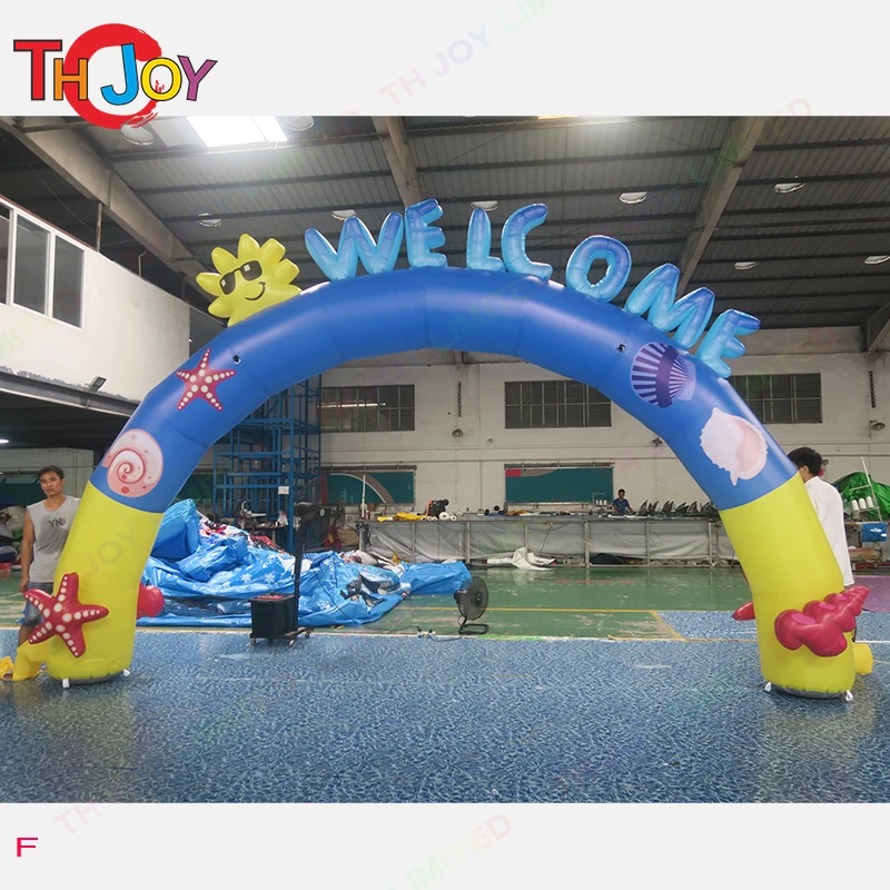 6x4m Modern and beautiful inflatable welcome arch entrance gate,promotional archway with letters