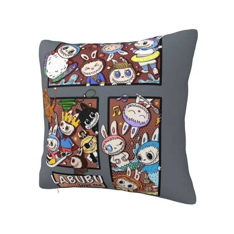 Custom Labubues Anime Cushion Covers Sofa Home Decorative Square Throw Pillow Case