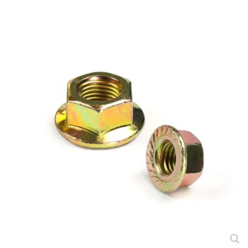 2pcs-5pcs M8x1.0  M10X1.0  M10x1.25 M12x1.25  M12X1.5  M14x1.5  M16X1.5 Colour zinc Fine thread Hex Hexagonal Flange Nut