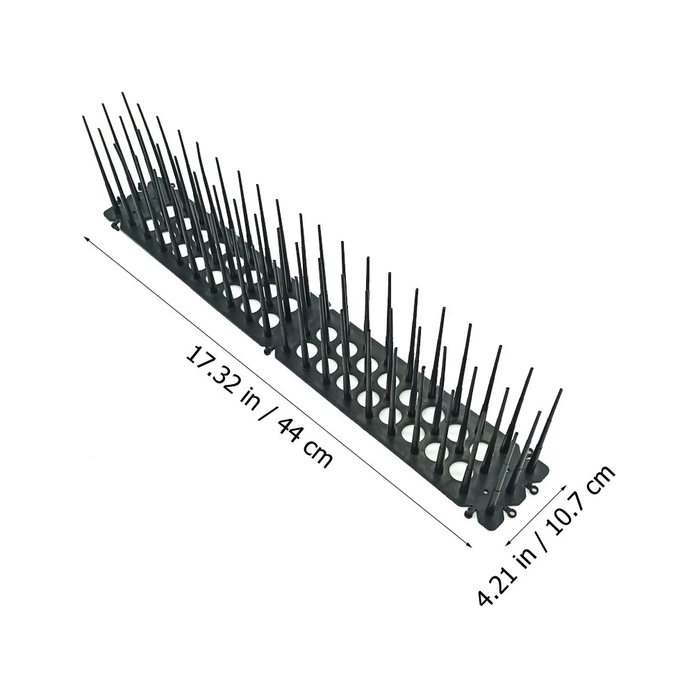 2Pcs Black Plastic Bird Scat Spike Mat Cat Scat Spike Mat Garden Outdoor Fence Protection Anti-Cats Network Cat Pad