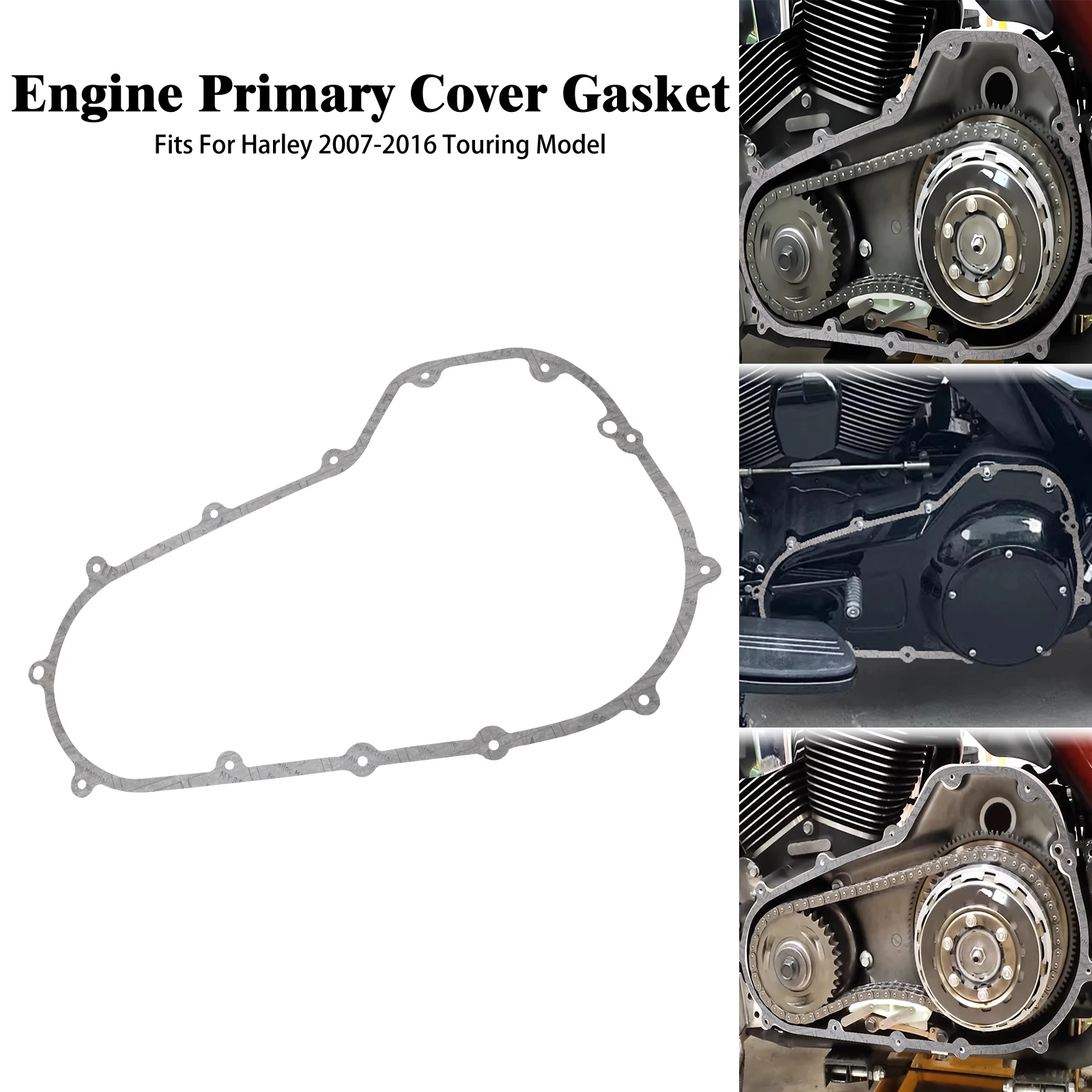Motorcycle Engine Primary Cover Gasket For Harley Touring Electra Street Road Glide FLHTK Road King CVO Ultra Limited 2007-2016