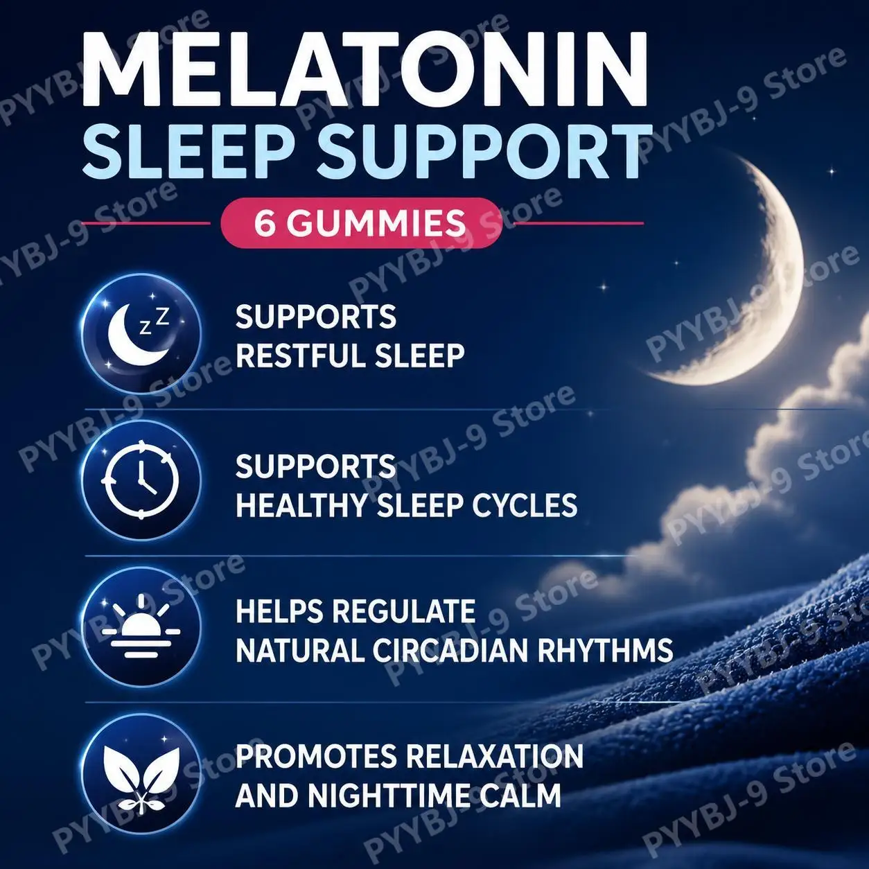 Docteat Melatonin Sleep Aid Gummies Supports Restful Sleep and Healthy Sleep Cycles Promotes Nighttime Relaxation 60 Gummies
