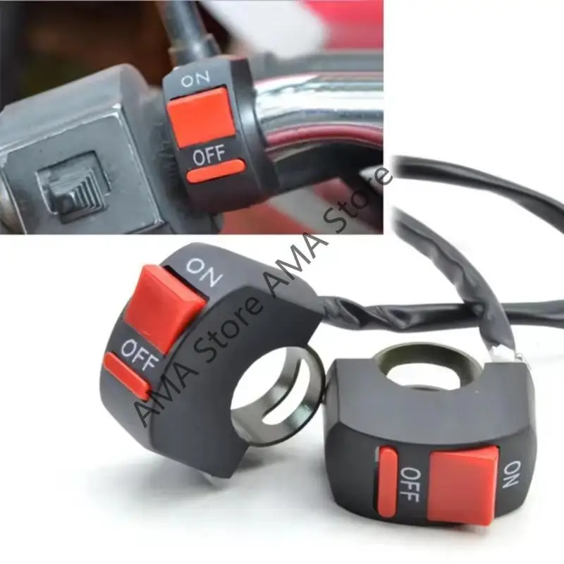 

X7JF Motorcycle Electric Bike 2 Wire Switches Tool Less Mounting Waterproof Function Upgrades Suitable for Various Vehicles