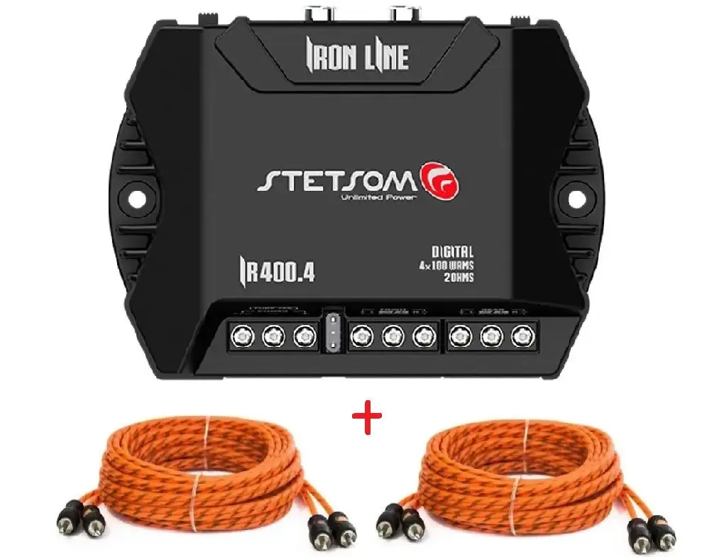 DIGITAL STETSOM IR 400.4 AMPLIFIER KIT with 2 5M RCA CABLES