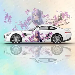 Genshin Impact Raiden Shogun Anime Car Body Stickers Anime Itasha Car Side Decal Sticker Car Body Sticker Car Body Decor Sticker
