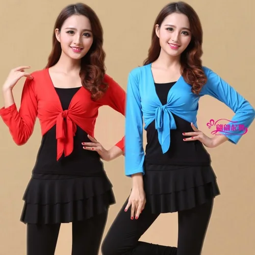 Imagen 2 del producto Camisa de danza del vientre para mujer, Top envolvente de danza del vientre Tribal, Bollywood de la India, chal de manga larga, ropa de actuación de baile