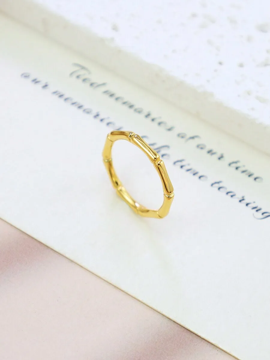 

Stainless Steel Bamboo Design Ring For Women Men Fashion Jewelry Party Gift