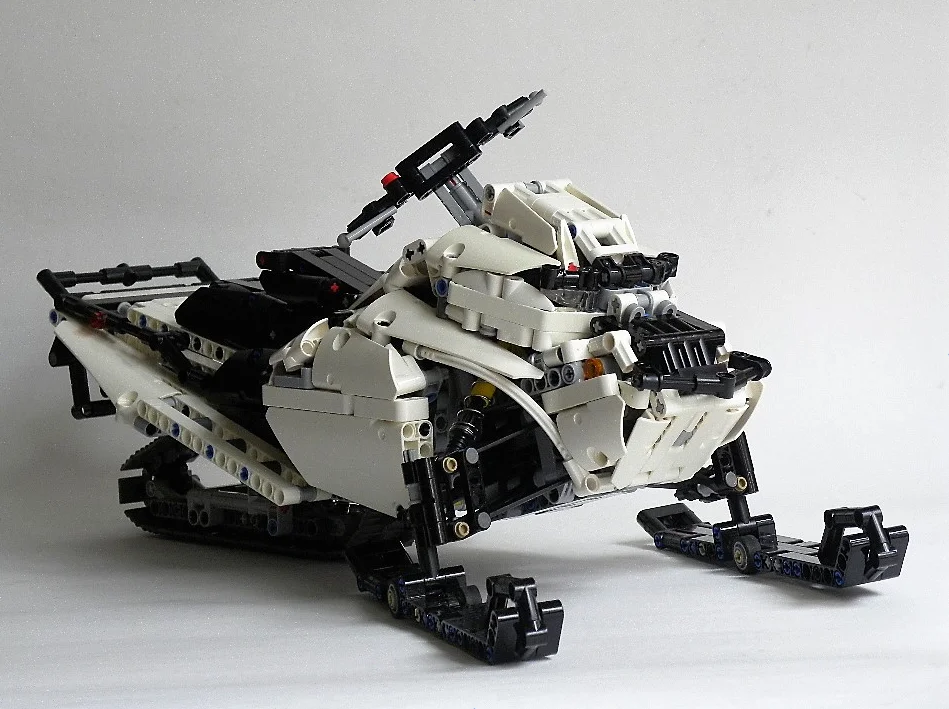 

Строительные блоки, игрушки для мальчиков, MOC Technic, модель снегохода, автомобиль с 1361 деталями, креативные кирпичи «сделай сам» для детей