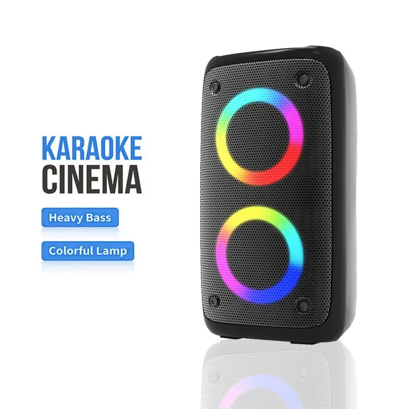 Karaoke Sound Box Caixa De Som RGB Color Party DJ Sound Box Outdoor Portable Dual Horn Stereo Subwoofer TF/FM/AUX Ciaxa De Som