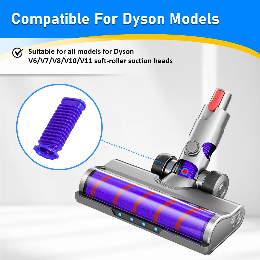 Pieza de repuesto de manguera de conducto inferior para aspiradora Dyson V7 V8 V10 V11, rodillo suave, tubo de goma suave Flexible, manguera azul de succión de tambor