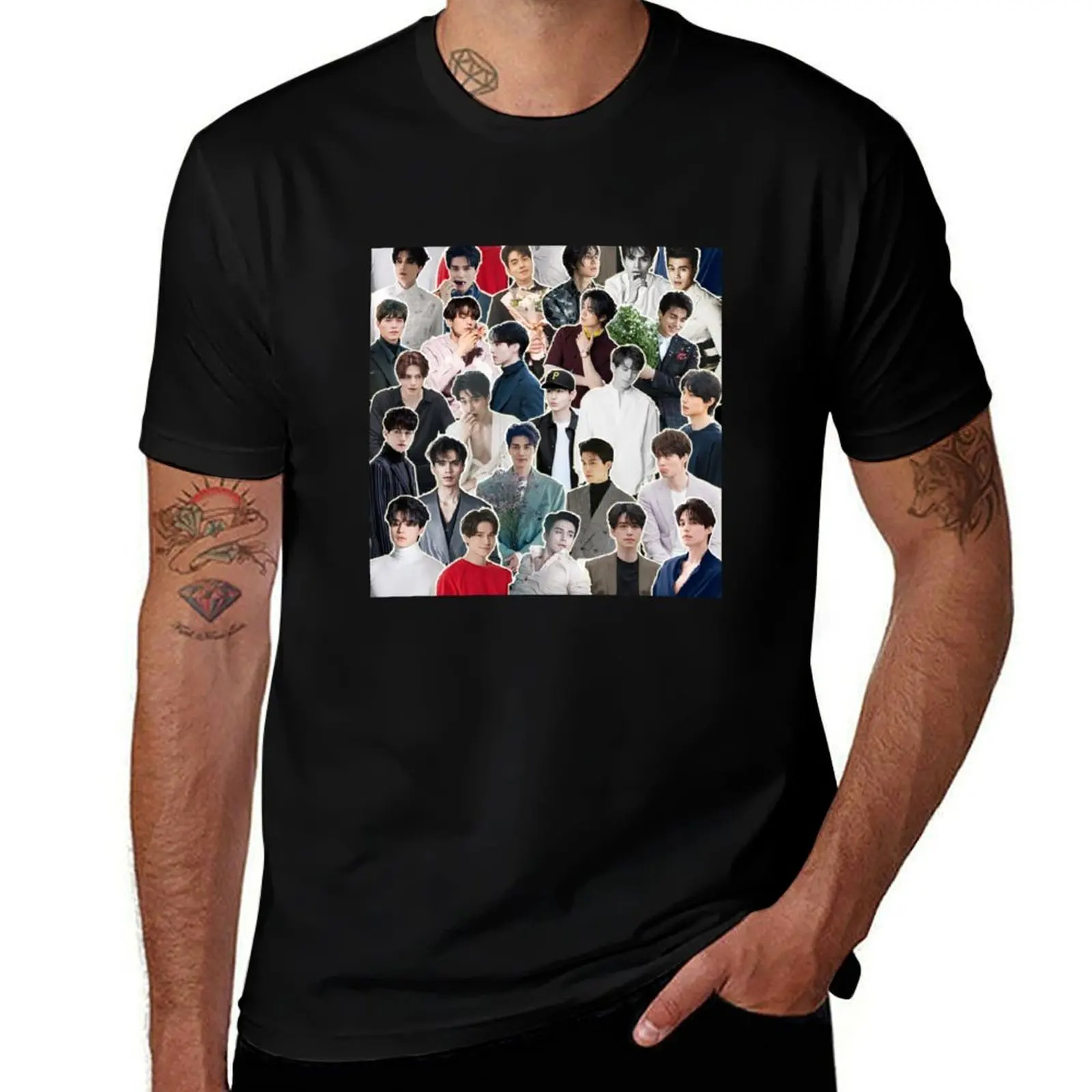 

Lee Dong Wook Collage - Scorpio Zodiac T-Shirt Big and Tall Solid Color T-Shirt