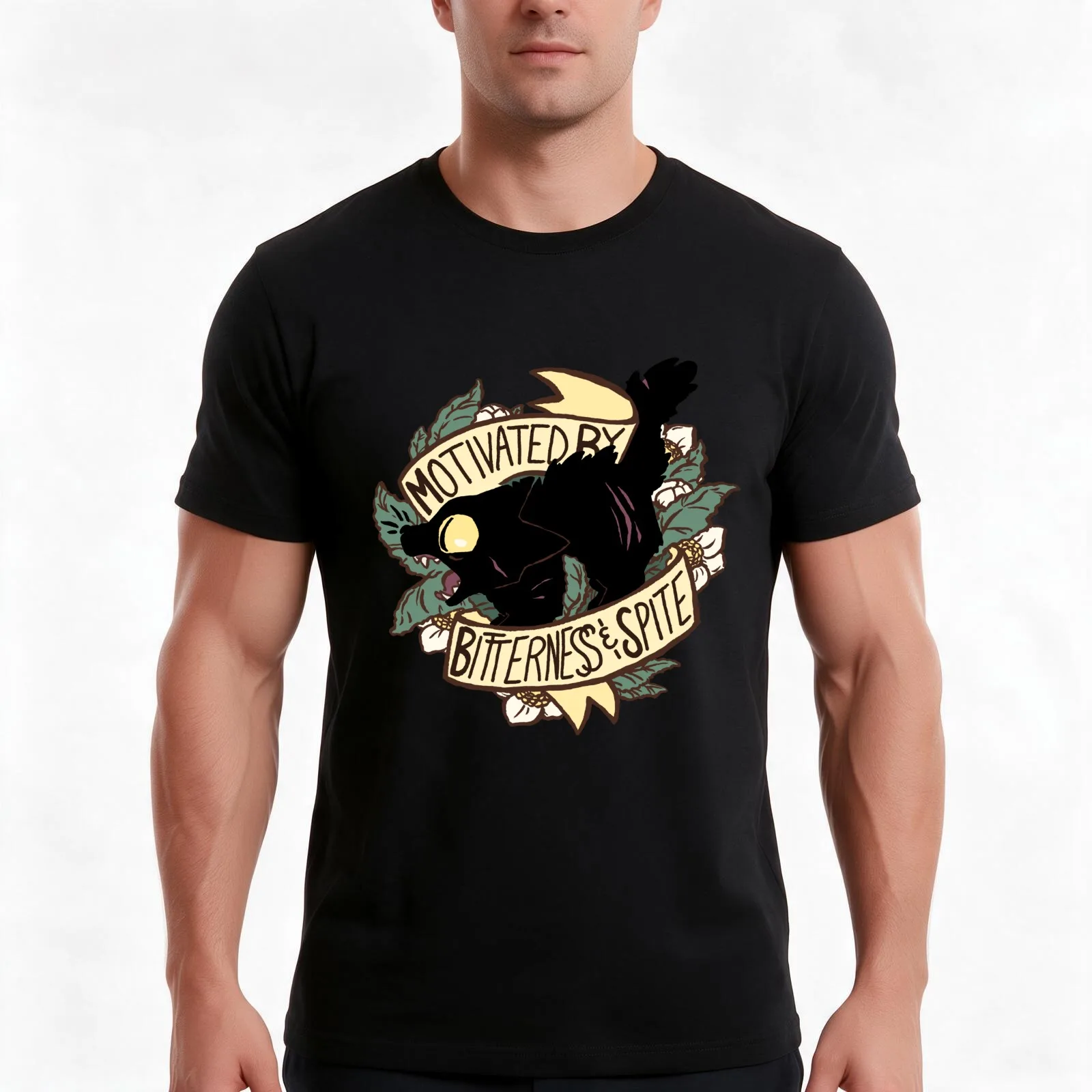 Motivated by Bitterness and Spite T-Shirt, Summer Casual Cotton Tee, Oversized Streetwear Tops, Vintage Graphic Print